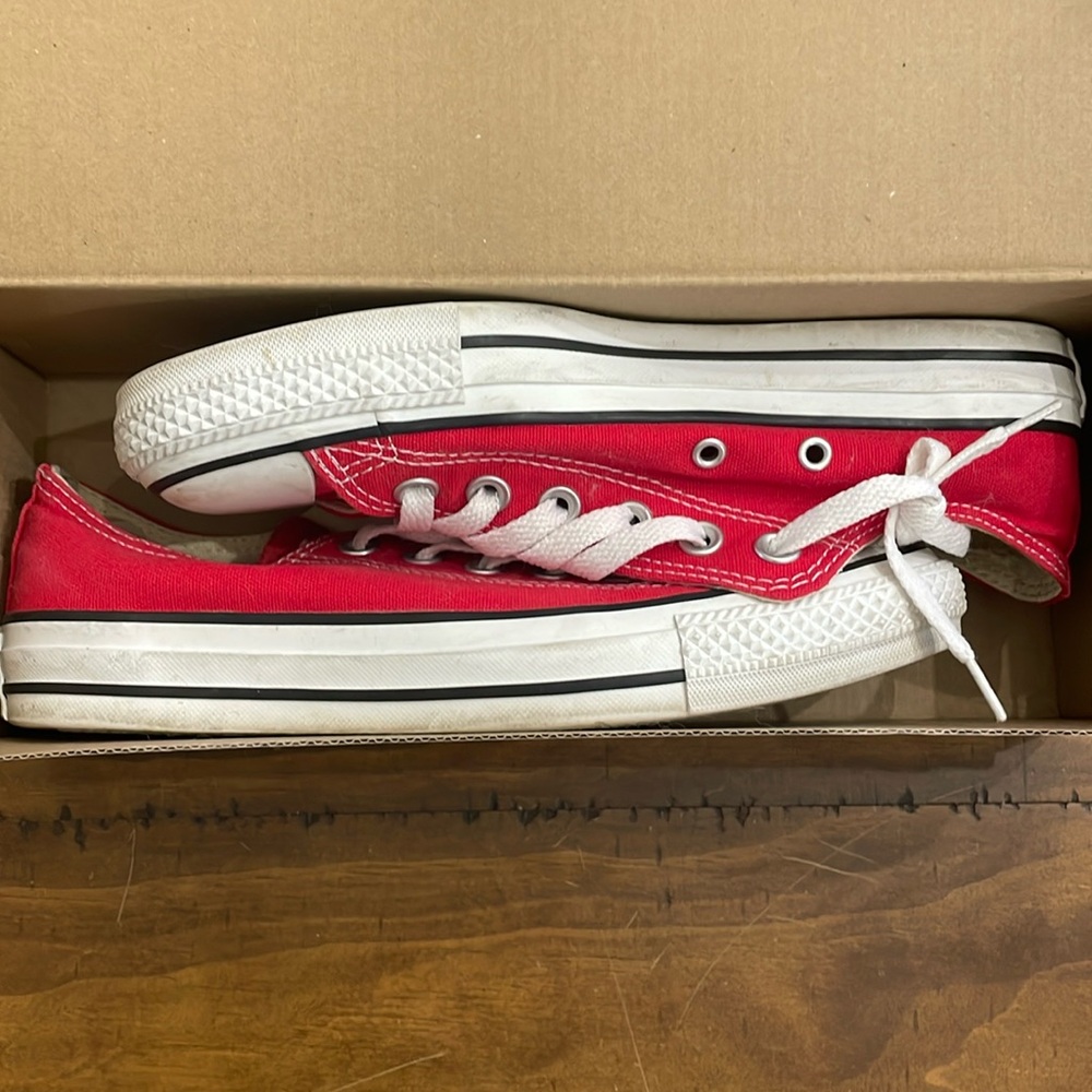 Red Converse shoes